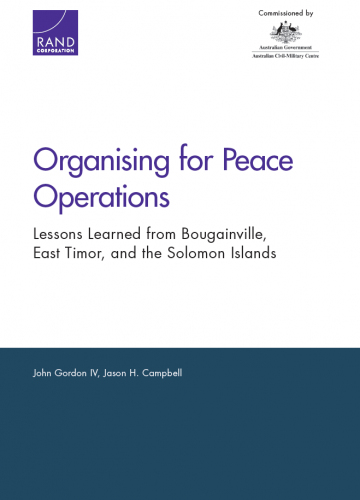 Organising for Peace Operations: Lessons Learned from Bougainville East Timor and the Solomon Islands
