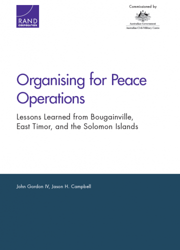 Organising for Peace Operations: Lessons Learned from Bougainville East Timor and the Solomon Islands_cover image